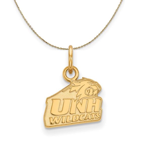 14k Yellow Gold U. of New Hampshire X-Small Logo Necklace - 24 In